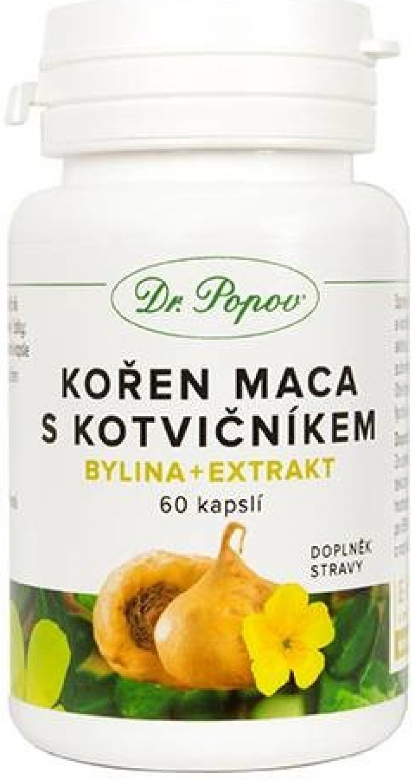 Dr. Popov Kořen Maca s Kotvičníkem 60 kapslí